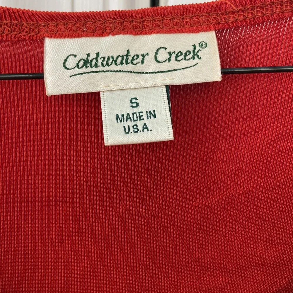 Coldwater creek orangey red long sleeve tunic. Small - Picture 2 of 2